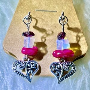 Handmade Heart ♥️ Dangle Earrings